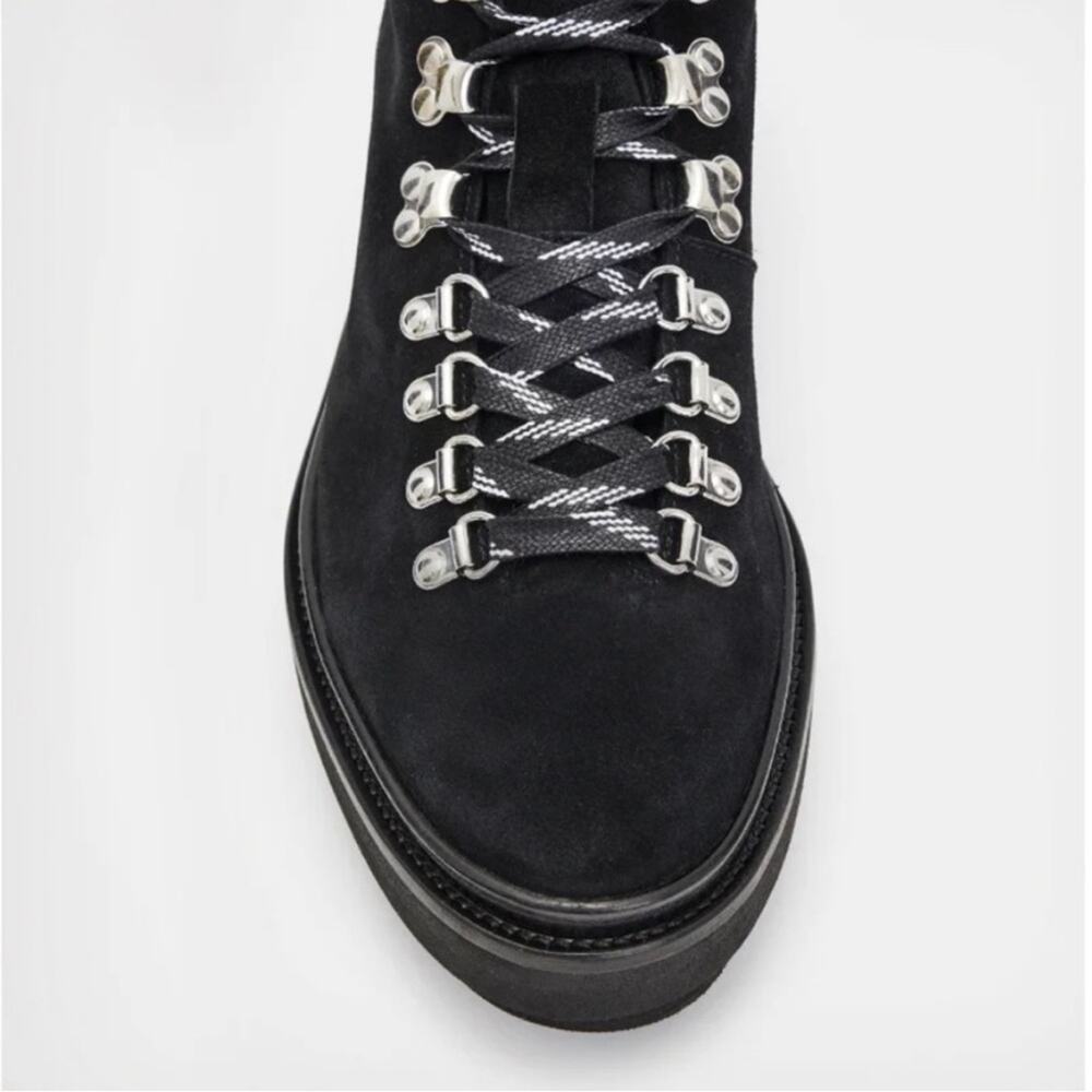 New ALL SAINTS WANDA SUEDE combat boots black color US 9 EU 39 - Picture 3 of 16